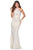 La Femme - 28745 Embellished Cross Halter Neck Sheath Dress Evening Dresses 00 / White