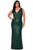 La Femme - 28770 Sleeveless V Neck Allover Sequin Evening Gown Evening Dresses 12W / Dark Emerald