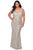 La Femme - 28770 Sleeveless V Neck Allover Sequin Evening Gown Evening Dresses 12W / Silver
