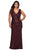 La Femme - 28770 Sleeveless V Neck Allover Sequin Evening Gown Evening Dresses 12W / Wine