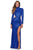 La Femme - 28771 Sequined Long Sleeve High Neck Fitted Dress Prom Dresses 00 / Royal Blue