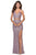 La Femme - 28870 Two Piece Sequined Deep V-neck Sheath Dress Prom Dresses 00 / Light Pink