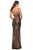 La Femme - 28913 Deep V-Neck Lace-Up Back Sheath Dress Evening Dresses