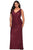 La Femme - 28946 Sleeveless Bead-Fringed Sheath Gown Evening Dresses 12W / Wine