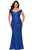 La Femme - 28949 Sequined Off-Shoulder Sheath Gown Evening Dresses 12W / Royal Blue