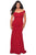 La Femme - 28963 Off-Shoulder Jersey Trumpet Dress Evening Dresses 12W / Red