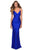 La Femme - 28984 Strappy V-Neck Sheath Dress Evening Dresses 00 / Royal Blue