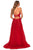 La Femme - 28985 Floral Lace Embroidered Deep V-neck A-line Gown Prom Dresses