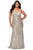 La Femme - 29006 Sequined V-neck Trumpet Dress Evening Dresses 12W / Silver