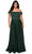 La Femme - 29007 Off Shoulder High Slit A-Line Gown Evening Dresses 12W / Emerald