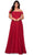 La Femme - 29007 Off Shoulder High Slit A-Line Gown Evening Dresses