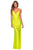 La Femme - 29010 Cowl Neck Open Back Sheath Dress Prom Dresses 00 / Neon Yellow
