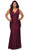 La Femme - 29016 Sleeveless V Neck Long Jersey Gown Evening Dresses 12W / Dark Berry