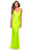 La Femme - 29020 Plunging V-neck Ruched Sheath Dress Prom Dresses 00 / Neon Yellow