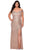 La Femme - 29023 Sequined High Slit Sheath Evening Gown Evening Dresses 12W / Rose Gold