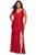 La Femme - 29024 Ruched V-neck Jersey Fitted Dress Prom Dresses 12W / Red