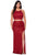 La Femme - 29026 Two-Piece Sequined High Slit Sheath Gown Evening Dresses 12W / Red