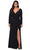 La Femme - 29044 Plunging V-neck Jersey Sheath Dress Evening Dresses 12W / Black