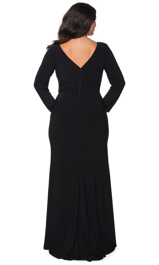 La Femme - 29044 Plunging V-neck Jersey Sheath Dress