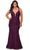 La Femme - 29052 Plunging Sweetheart Lace Mermaid Gown Evening Dresses 12W / Dark Berry