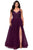 La Femme - 29060 Embellished V-neck Tulle Ballgown Evening Dresses 12W / Dark Berry