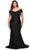 La Femme 29132 - Off Shoulder Mermaid Dress Special Occasion Dress 12W / Black