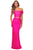 La Femme - 29146 Two Piece Off-Shoulder Jersey Sheath Dress Evening Dresses 00 / Neon Pink