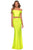 La Femme - 29146 Two Piece Off-Shoulder Jersey Sheath Dress Evening Dresses 00 / Neon Yellow