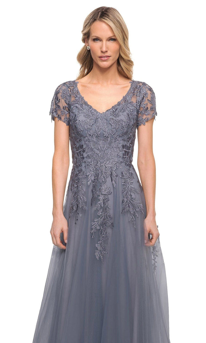 La Femme 29164 - Lace Tulle A-Line Long Mother of the Bride Gown ...
