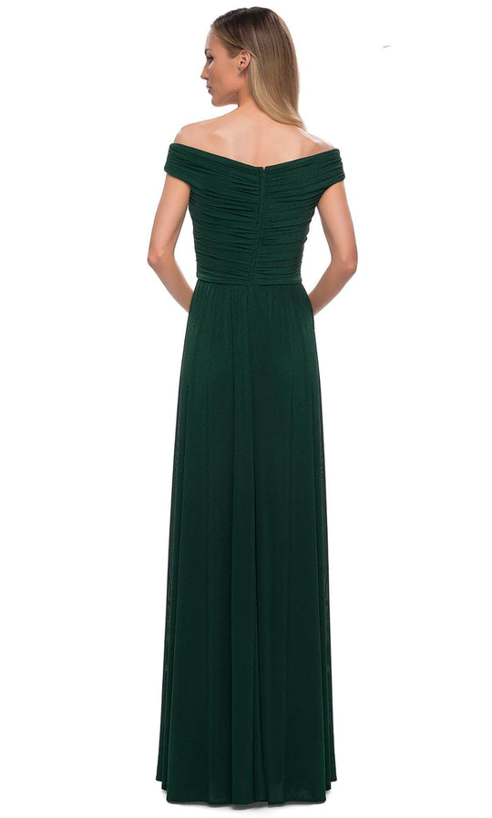 La Femme - 29168 Off Shoulder Ruched Mother of the Bride Dress