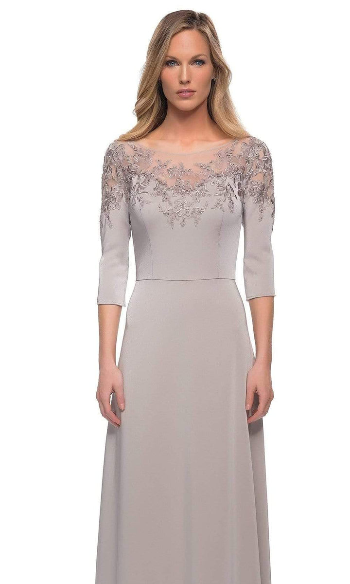 La Femme - 29227 Illusion Bateau A-line Evening Dress – Couture Candy