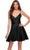 La Femme - 29242 Satin V-Neck A-Line Homecoming Dress Homecoming Dresses 00 / Black