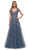 La Femme - 29380 Lace Appliques A-Line Evening Dress Special Occasion Dress 2 / Slate