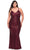 La Femme 29546 - Shimmering Sleeveless Evening Dress Special Occasion Dress 12W / Wine