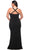 La Femme 29590 - Crisscrossed Back Prom Dress In Black