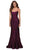 La Femme - 29611 Spaghetti Strap Full Lace Mermaid Gown Special Occasion Dress 00 / Dark Berry
