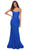 La Femme - 29611 Spaghetti Strap Full Lace Mermaid Gown Special Occasion Dress 00 / Royal Blue