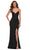 La Femme - 29615 Sleeveless V Neck Jersey Trumpet Dress Special Occasion Dress 00 / Black