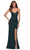 La Femme - 29615 Sleeveless V Neck Jersey Trumpet Dress Special Occasion Dress 00 / Emerald