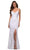 La Femme - 29615 Sleeveless V Neck Jersey Trumpet Dress Special Occasion Dress 00 / White