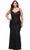 La Femme 29622 - V-Striped Evening Dress Special Occasion Dress