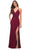La Femme - 29624 Twist Front High Slit Long Dress Special Occasion Dress 00 / Wine
