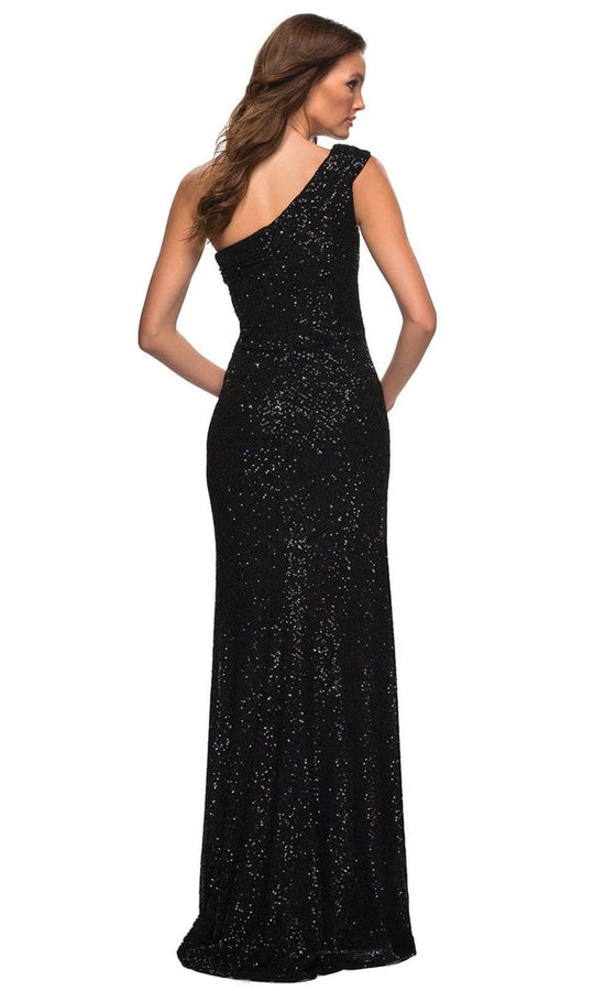 La Femme - 29627 Folded Asymmetric Long Gown