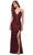 La Femme - 29642 Sequined Plunging V Neck Sheath Dress Evening Dresses 00 / Wine