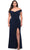 La Femme 29663 - Ruched Off Shoulder Prom Dress Special Occasion Dress 12W / Navy