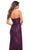 La Femme - 29675 Ruched Sequin Gown with Slit In Purple