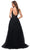 La Femme - 29686 Sparkly Illusion Bodice High Slit A-Line Gown Prom Dresses