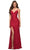 La Femme - 29694 Stretch Lace V Neck Sheath Dress Evening Dresses 00 / Red