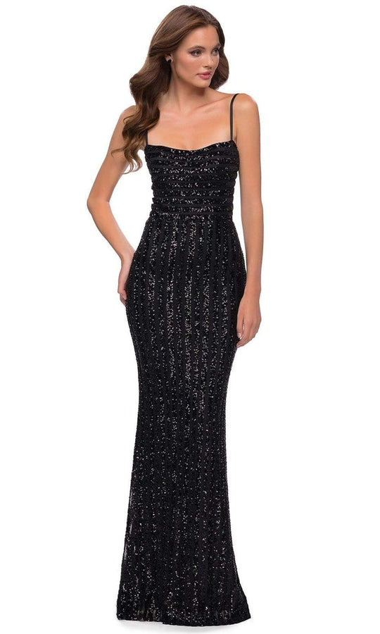 La Femme - 29713 Embellished Stripe Evening Dress