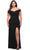 La Femme 29722 - Faux Wrap Prom Dress Special Occasion Dress 12W / Black